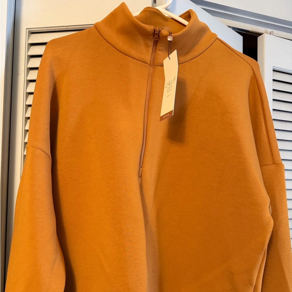 CALIA by Carrie Underwood Burnt Orange Scuba Top